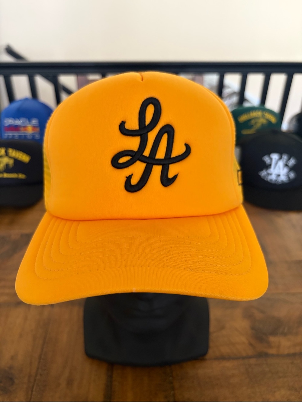 Hot Rod LA Trucker Hat in Bright Yellow